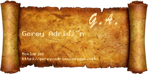 Gerey Adrián névjegykártya